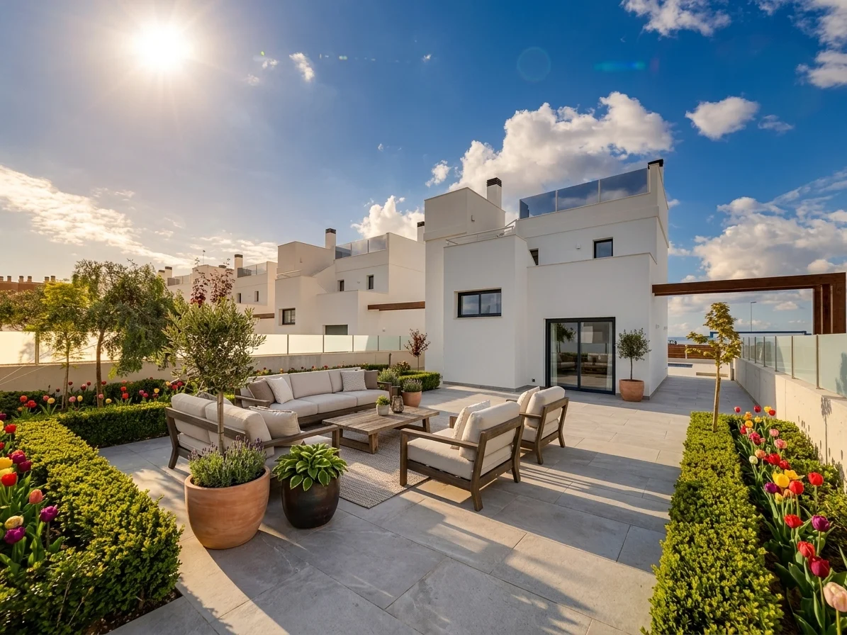 Exemplo de exterior - terraço com conjunto de lounge